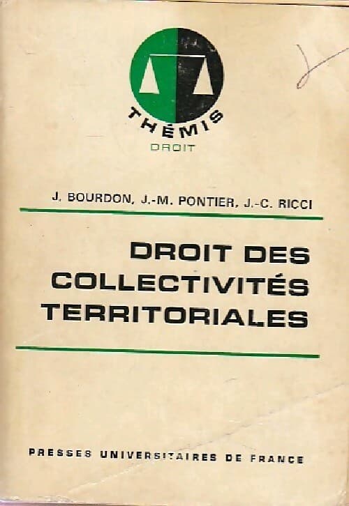 Droit des collectivités territoriales - Jacques Bourdon